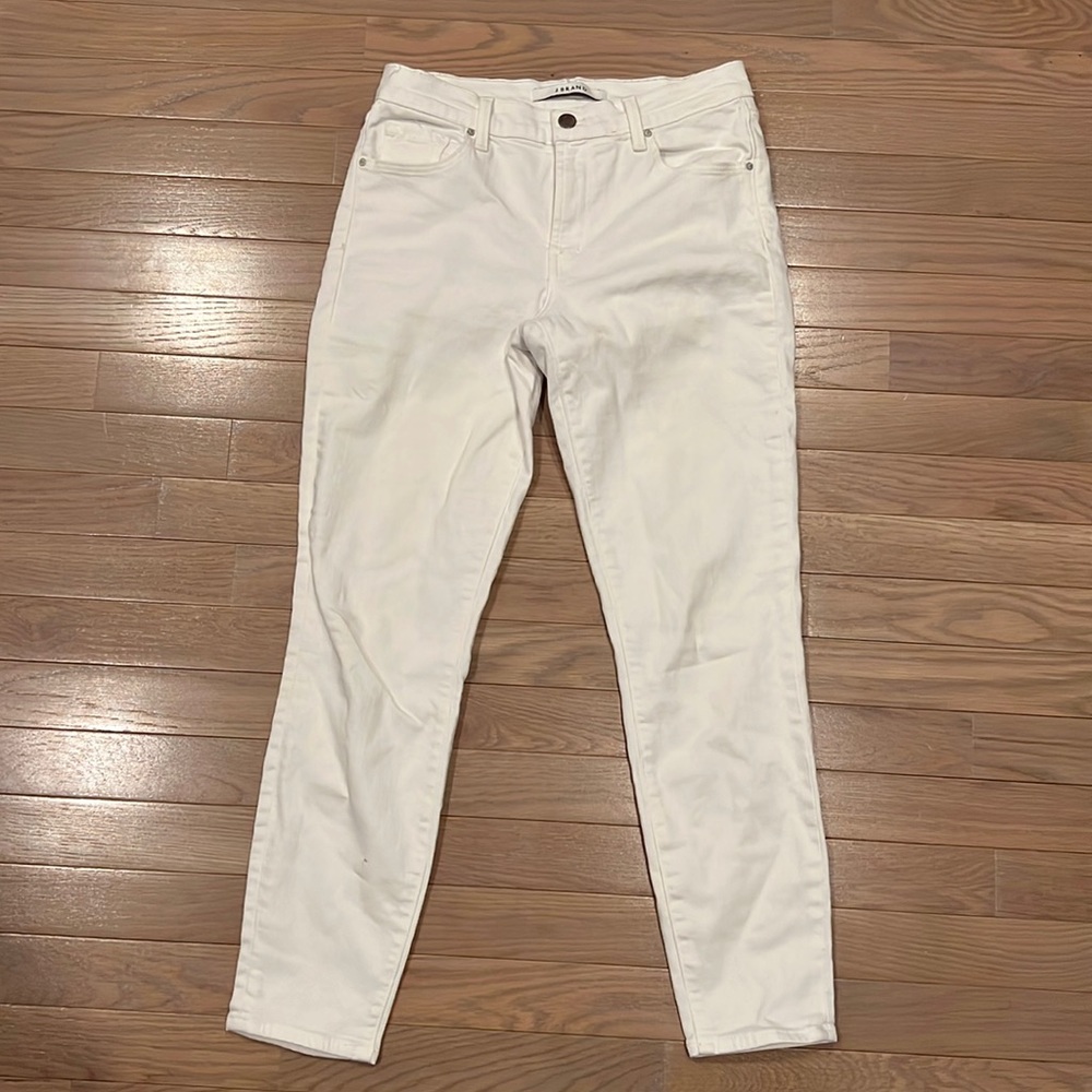 J BRAND Capri Mid Rise White Jeans